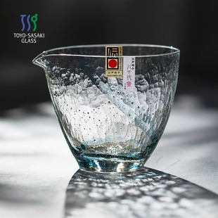 日本进口东洋佐佐木金箔公道杯品茗杯子手工玻璃茶具耐热分茶器