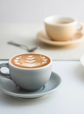 日本进口ORIGAMI美浓烧哑光彩色陶瓷咖啡杯拿铁杯拉花杯单杯杯碟