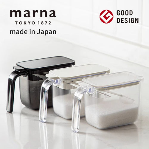 日本MARNA防潮密封调料罐按键式