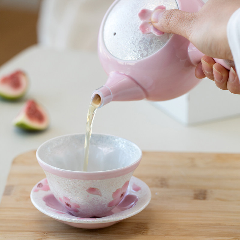 日本进口有田烧樱花手绘茶壶女性