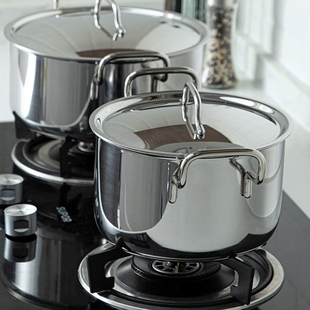 日本原装 进口宫崎制作所GEO七层钢双耳汤锅304不锈钢炖锅煮面锅
