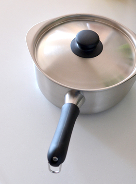 日本 柳宗理汤锅 煮锅/不锈钢奶锅 雪平锅单柄 /带盖16/18cm哑光