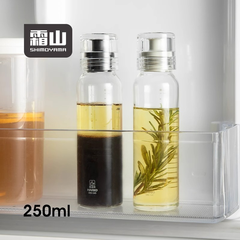 霜山玻璃调料瓶家用厨房酱油醋橄榄油分装瓶防漏不挂液带刻度油壶