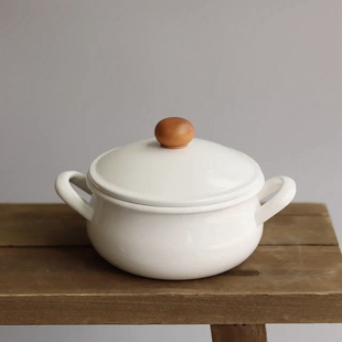日本进口野田珐琅锅pochka搪瓷双耳带盖小汤锅煮面炖锅一人食家用