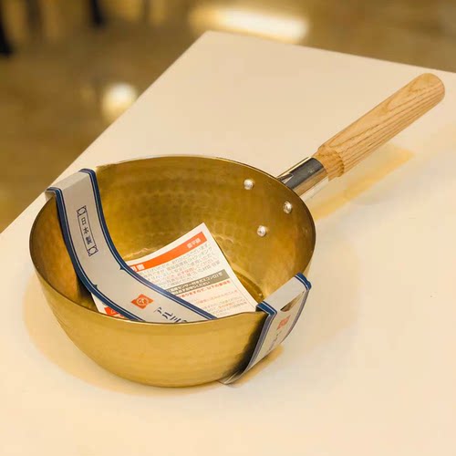 金色多功能日式风木柄煮汤锅