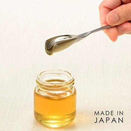 日本进口AUX不锈钢蜂蜜勺果酱勺家用长柄勺蜂蜜甜品咖啡搅拌勺