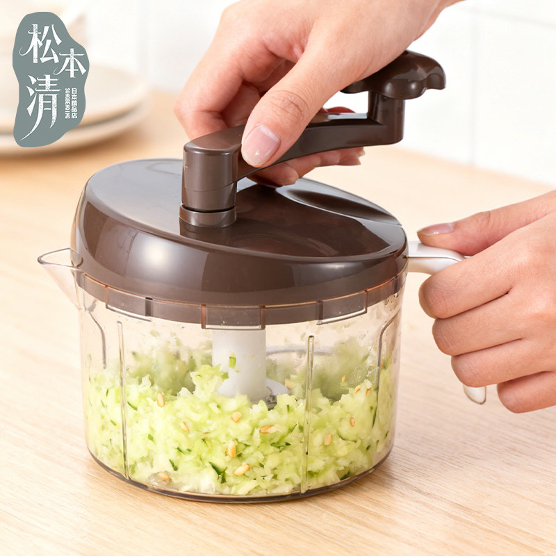 日本进口下村工业手摇搅碎器葱碎绞馅机不呛眼可微波炉加热多功能
