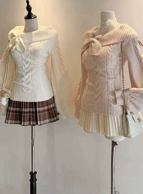 秋冬原创古早兔耳vintage毛衣奈奈风早秋学院风套头收腰针织衫女