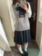 日系jk制服女校供感套装 学院风叠穿套头针织背心海苔格裙百褶裙子