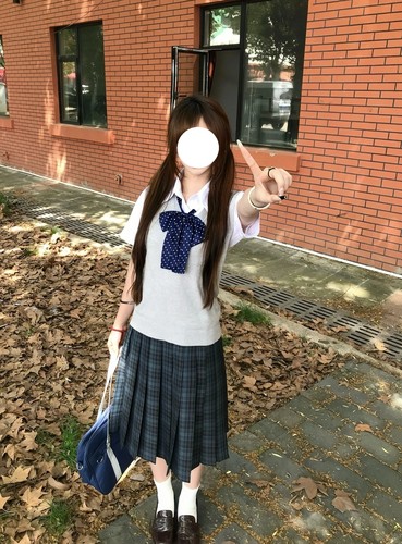 原创Jk制服日系浅灰色马甲软妹风叠穿学生海苔中裙校供感夏季套装