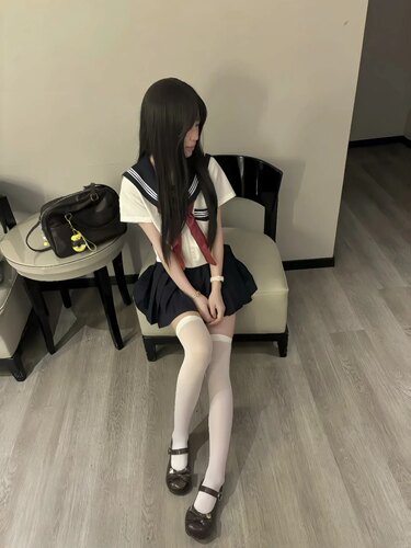 jk制服正版原创白三本短袖水手服叠穿绀色短裙学院风小个子裙套装