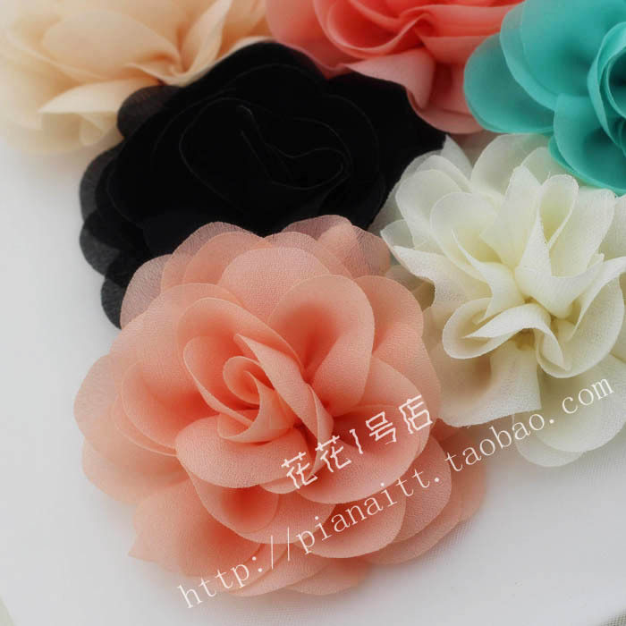 韩版DIY雪纺手工花 新娘捧花鞋花胸花装饰辅料 小清新