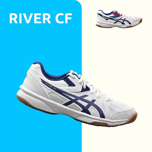 ASICS正品!生胶底白色羽毛球鞋