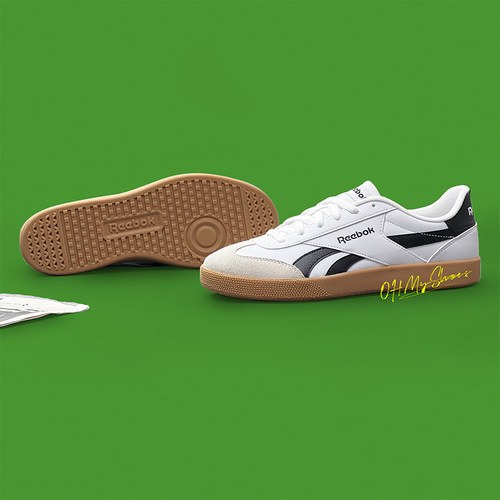 REEBOK正品！低帮黑白棕底板鞋
