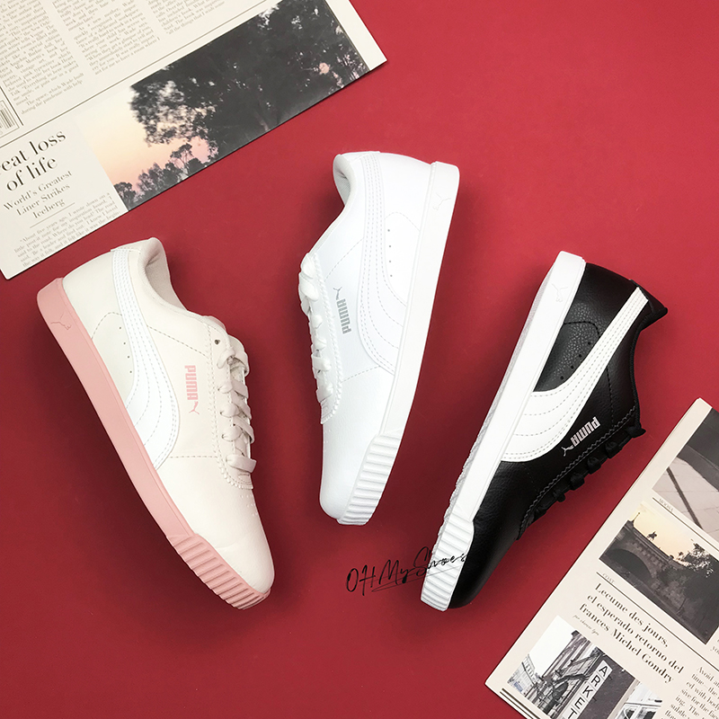 PUMA CARINA SLIM薄底轻便女鞋 经典黑白粉色板鞋小白鞋 3