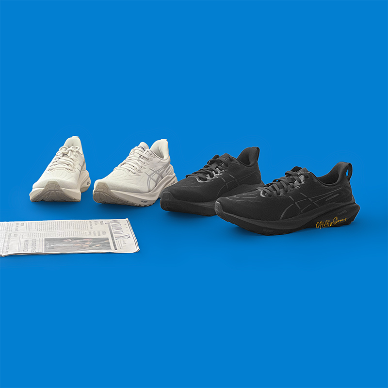 ASICS正品!全黑支撑透气男士跑鞋