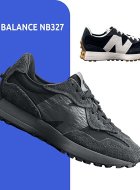 NEW BALANCE NB327低帮男女鞋蓝全黑翻毛皮复古慢跑休闲鞋U327WCD
