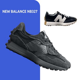 NEW BALANCE NB327低帮男女鞋蓝全黑翻毛皮复古慢跑休闲鞋U327WCD