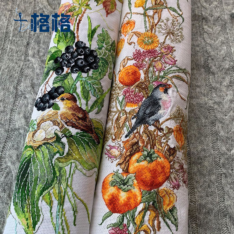十格格DMC十字绣套件2025新款 德国zw高ct神韵花与鸟系列 9副可选