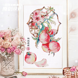 十字绣法国dmc绣线套件2025 李浅浅  8月 原创设计 桃运连连