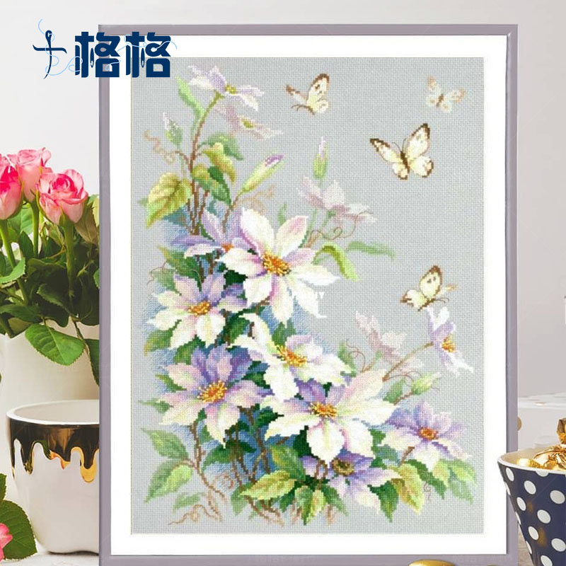 dmc十字绣棉浪漫的蝴蝶与花