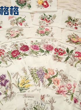 十格格DMC十字绣套件2025新款手染布 DFEA阴影花水果玫瑰花卉系列