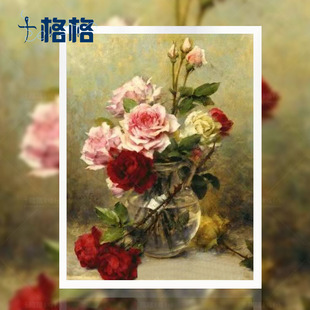 客厅 Roses 十格格十字绣法国dmc绣线套件2021新款 Vase