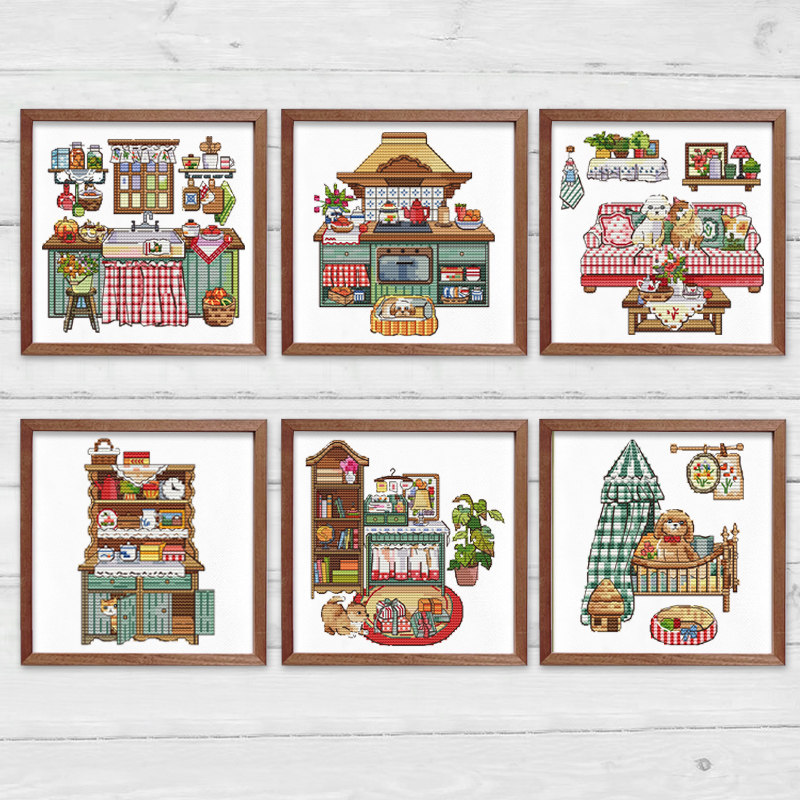 十格格十字绣法国DMC绣线套件2025新款小幅 动物们的家庭聚会系列