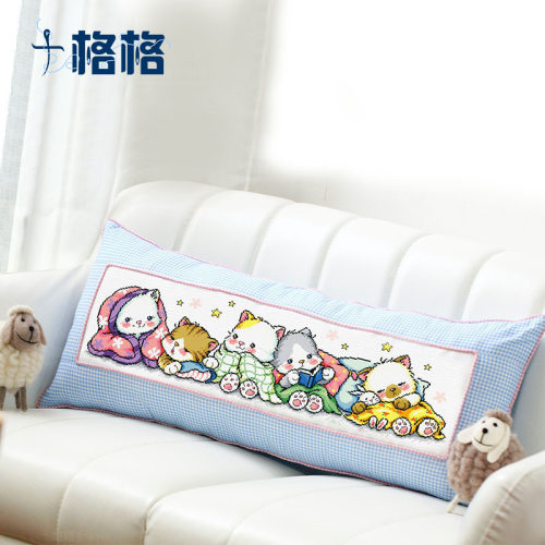 十格格dmc十字绣快乐猫咪排睡