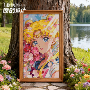 十格格十字绣DMC绣线套件25-12月原创设计 花语缤纷美少女 月野兔