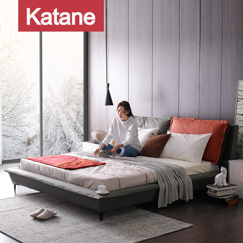 卡塔尼简约现代北欧布艺双人床1.5米1.8米主卧轻奢大床软包婚床|msdalam kategori perabot kediaman, katil kelas, katil kain - dari Buy2taobao.com untuk memberikan perkhidmatan ejen Taobao profesional membeli