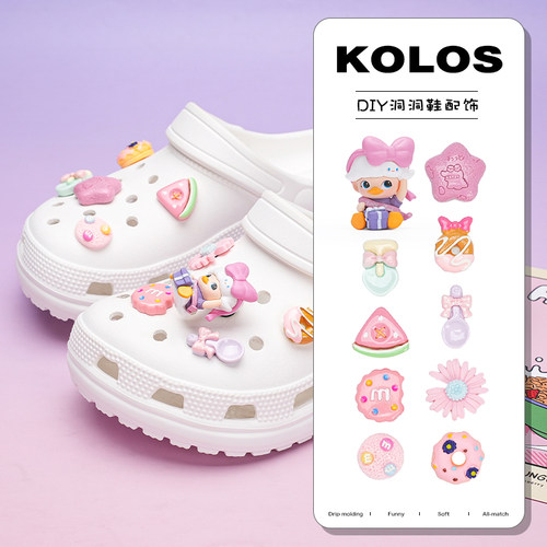 洞洞鞋配饰黛丝的礼物DIMOO泡泡玛特鞋花立体装饰扣适配crocs鞋扣