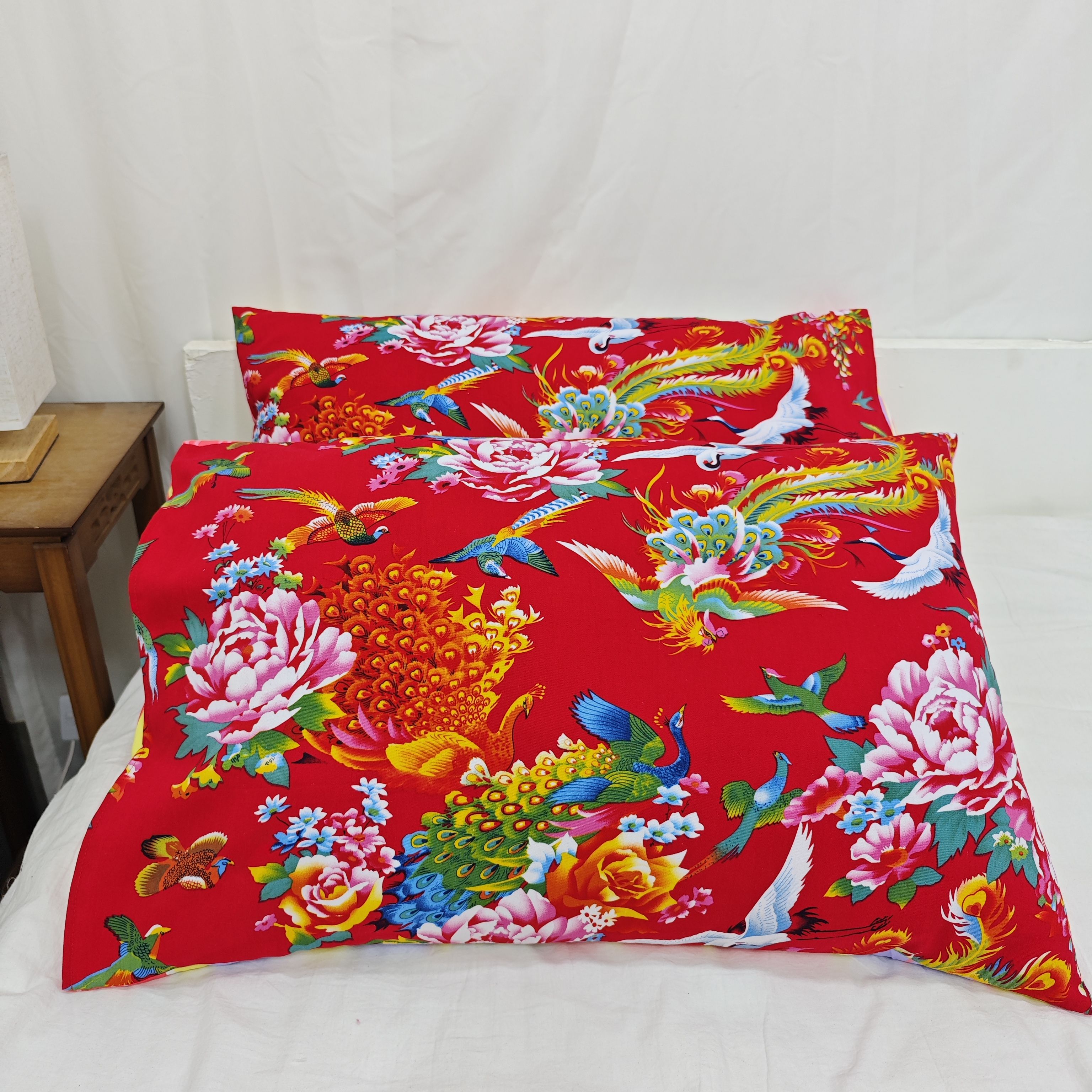 东北大花布怀旧农家乐枕套特色花布全棉枕芯套48*74一对枕头罩