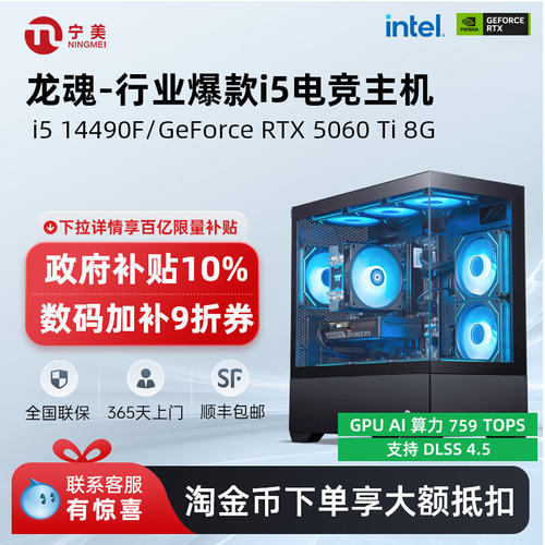 宁美龙魂14490F/5060Ti游戏主机