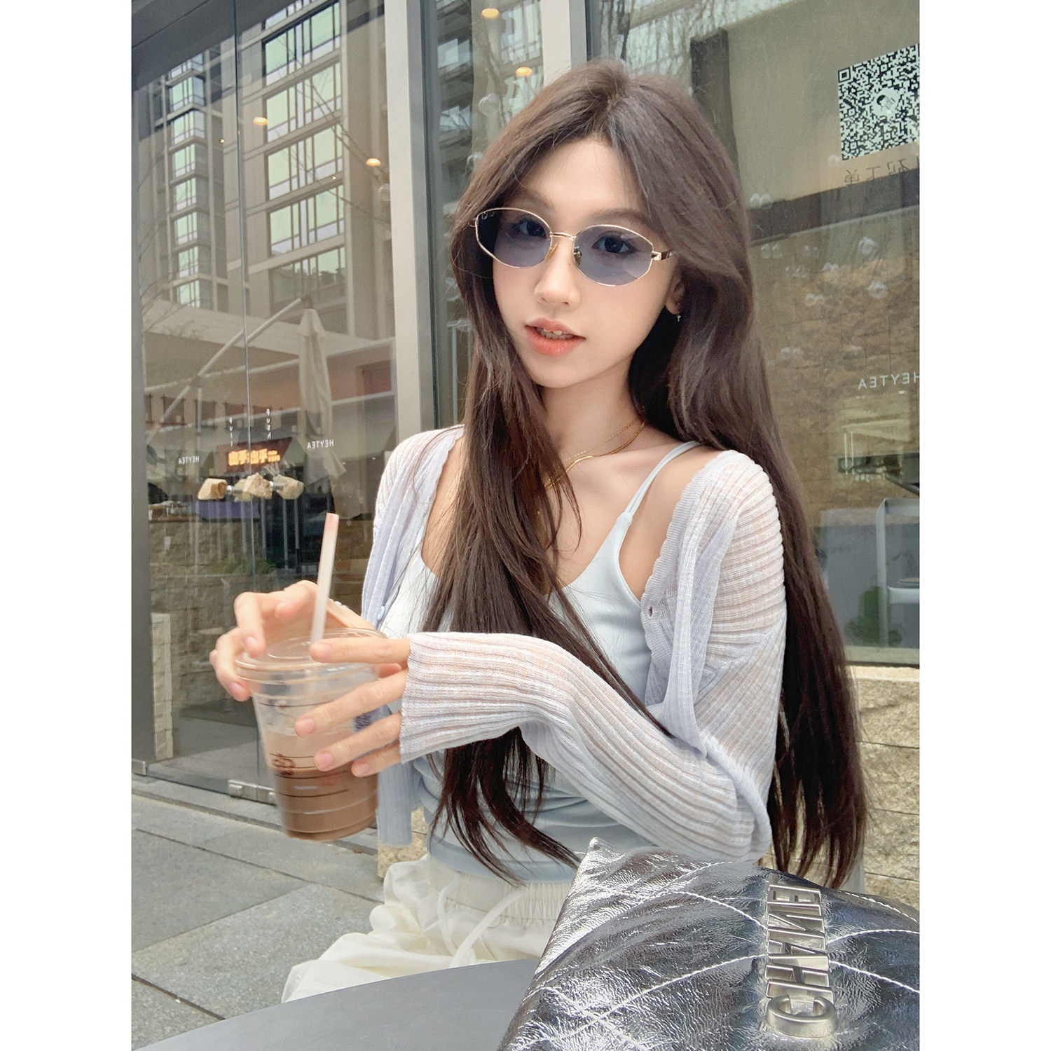 果果家  2026春夏薄款针织衫时尚百搭冰丝罩衫防晒坎肩外套上衣