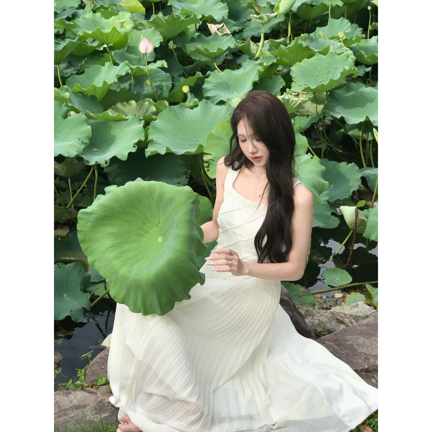 果果家  现货秒发/无袖连衣裙女大裙摆吊带长裙气质高级长款裙子