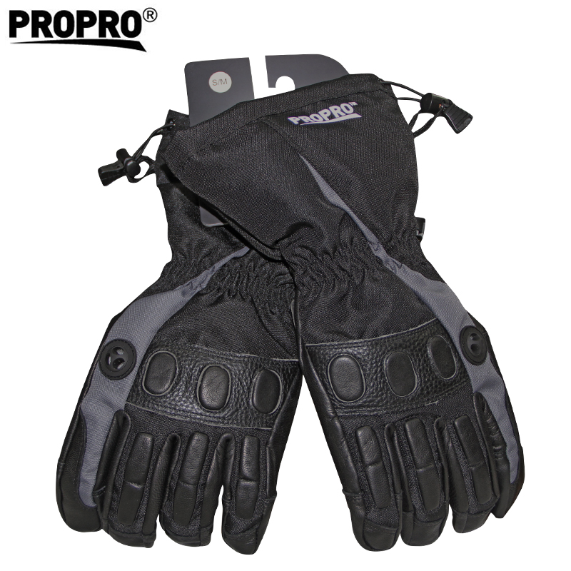 PROPRO户外登山滑雪手套真皮男女款防水加厚保暖冬季防寒骑行手套
