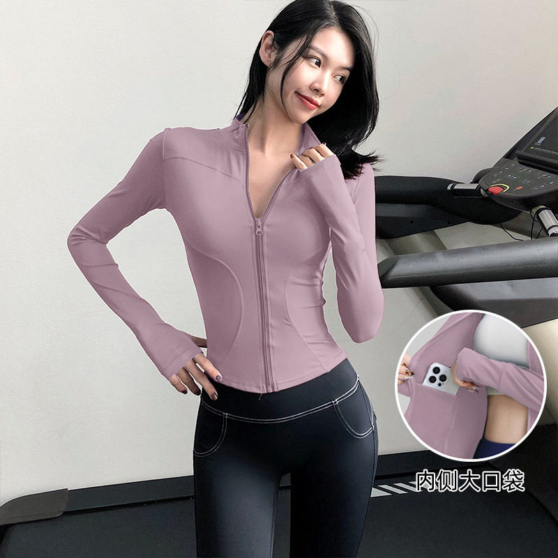 外套修健身训练瑜伽服女长袖高弹速干透气运动外套紧身显瘦健身服