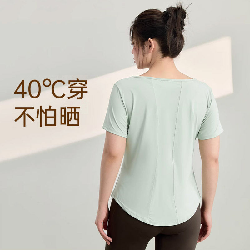 运动瑜伽服短袖裤子套装女夏季跑步T恤速干上衣普拉提训练健身服