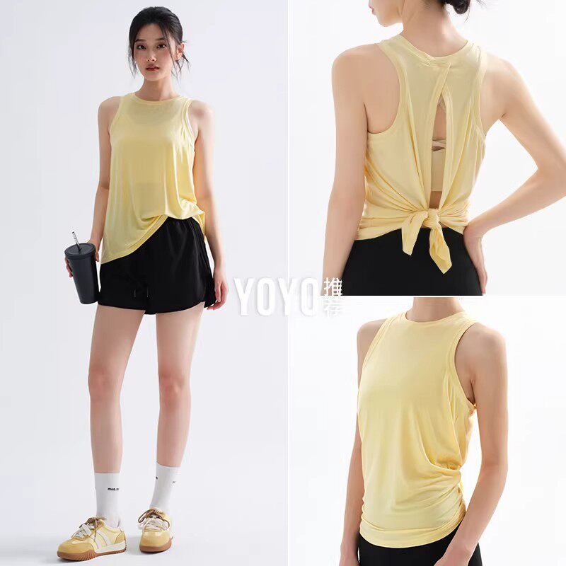 2026新款运动套装背心女普拉提训练服速干跑步健身上衣瑜伽服罩衫