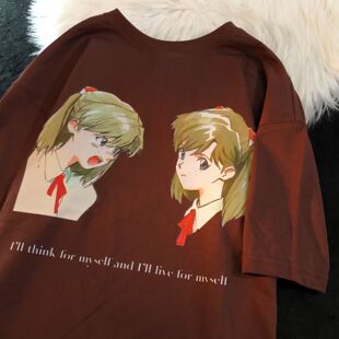 Daiwing 人类补全计划 夏季明日香Y2K卡通日系半袖甜妹短袖t恤