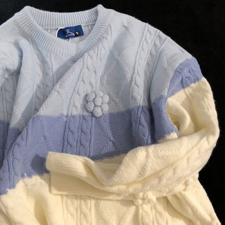 Daiwing冬日拼色渐变毛衣