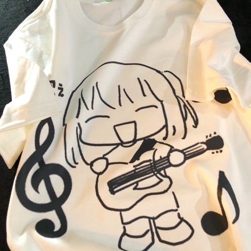 Daiwing 走在自己的旋律里 日系哭泣少女乐队夏季宽松男女短袖t恤