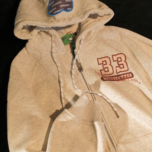 Daiwing 但愿心中永怀热爱 春季男女宽松帽衫 情侣拉链连帽外套