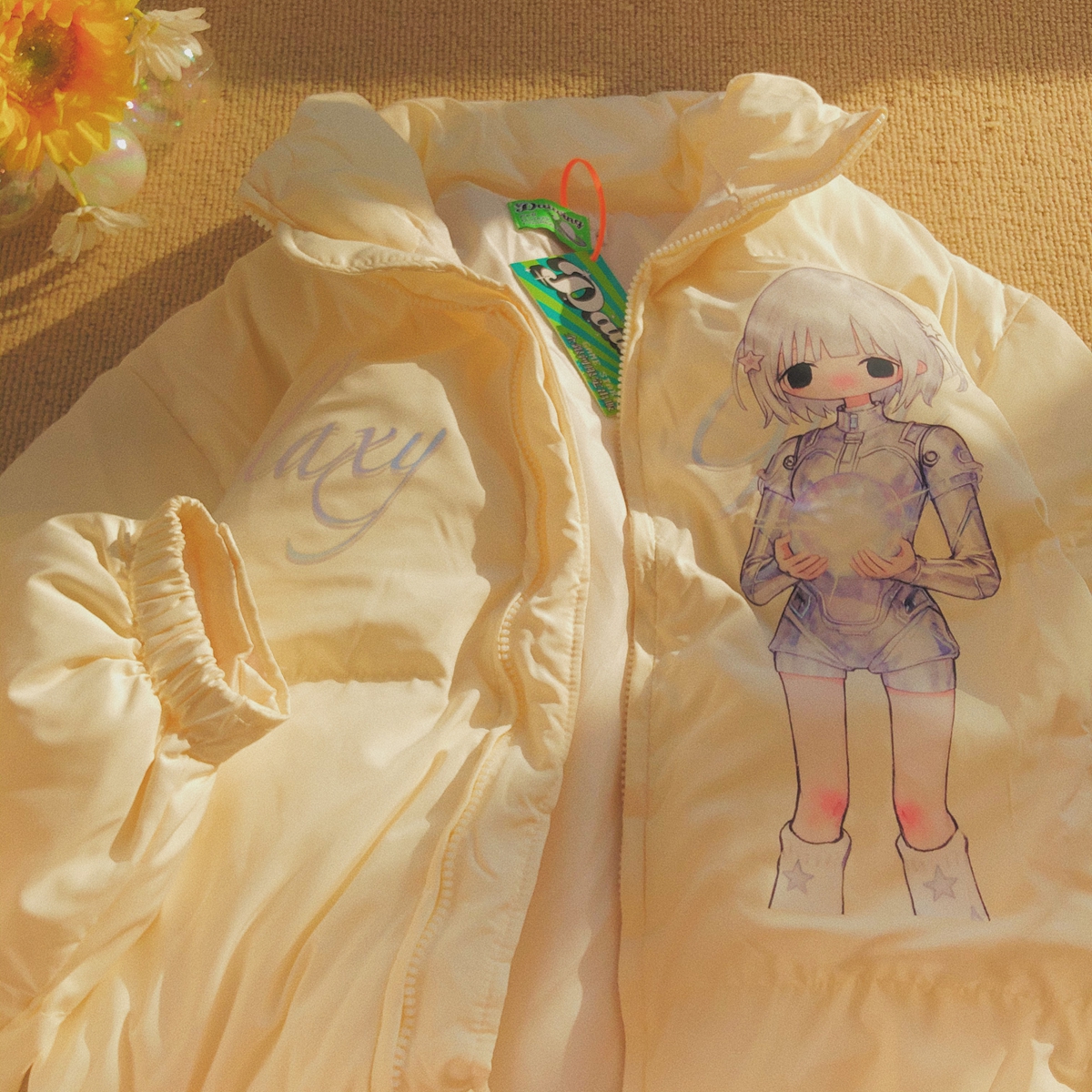 Daiwing 冬天loading 日系二次元甜妹卡通厚外套加绒保暖面包棉服