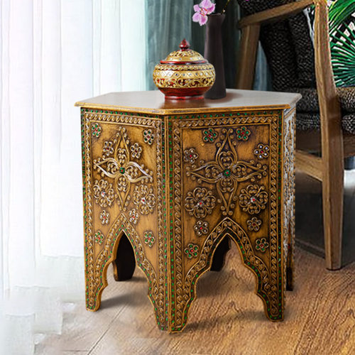 东南亚风圆桌泰国阳台沙发边几