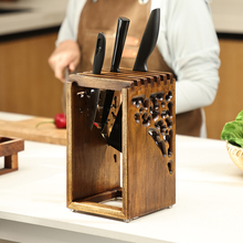 实木家用刀架置物架木质架子刀具收纳架刀座厨房通风沥水菜刀架