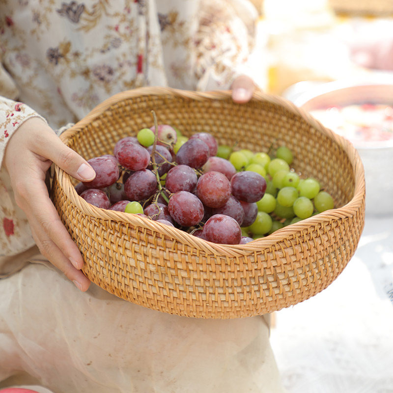 【清仓捡漏】越南藤编水果盘家用客厅果篮菜篮桌面糖果收纳篮