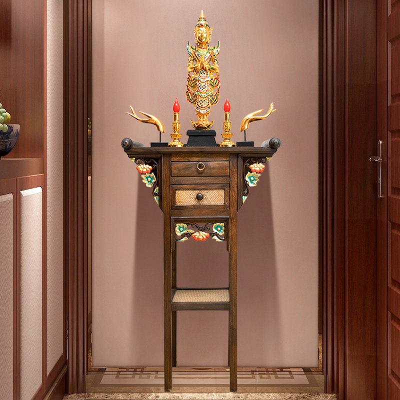 新品异丽泰国香案家用实木佛台供桌神台I泰式佛龛观音菩萨佛柜供