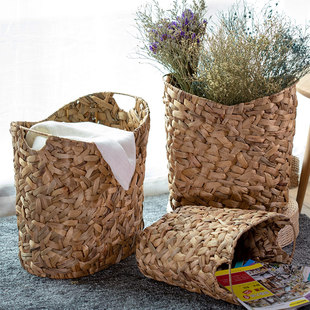 草编脏衣服收纳筐北欧藤编脏衣篮脏衣篓家用收纳洗衣篮放衣物篓子